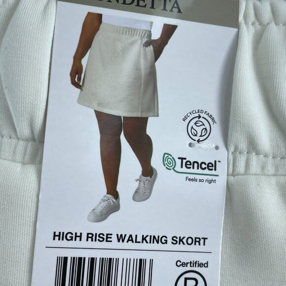 Mondetta High Rise Walking Skort L White Recycled Polyester & TENCEL™ NWT 1971 - Picture 5 of 12
